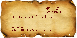 Dittrich Lázár névjegykártya